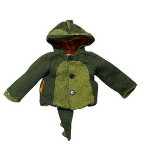 Little Goodall Cheeky Green Dinosaur Coat